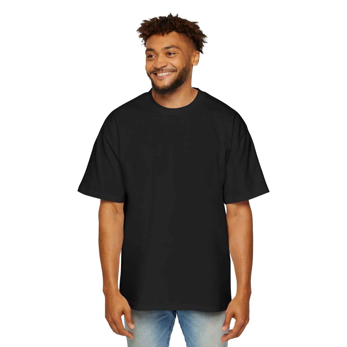 Men's Solid Black Oversized Tee