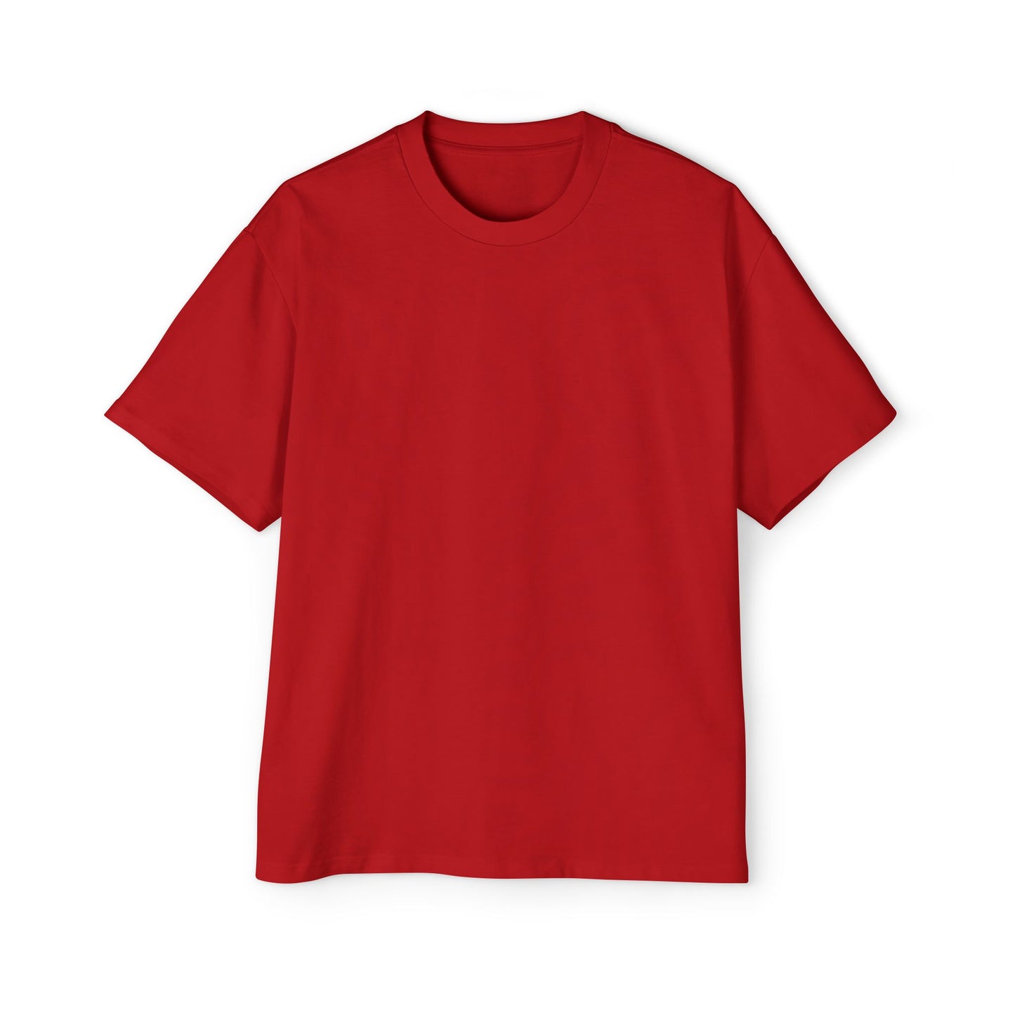 Men's Solid Red Oversized Tee