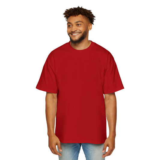 Men's Solid Red Oversized Tee