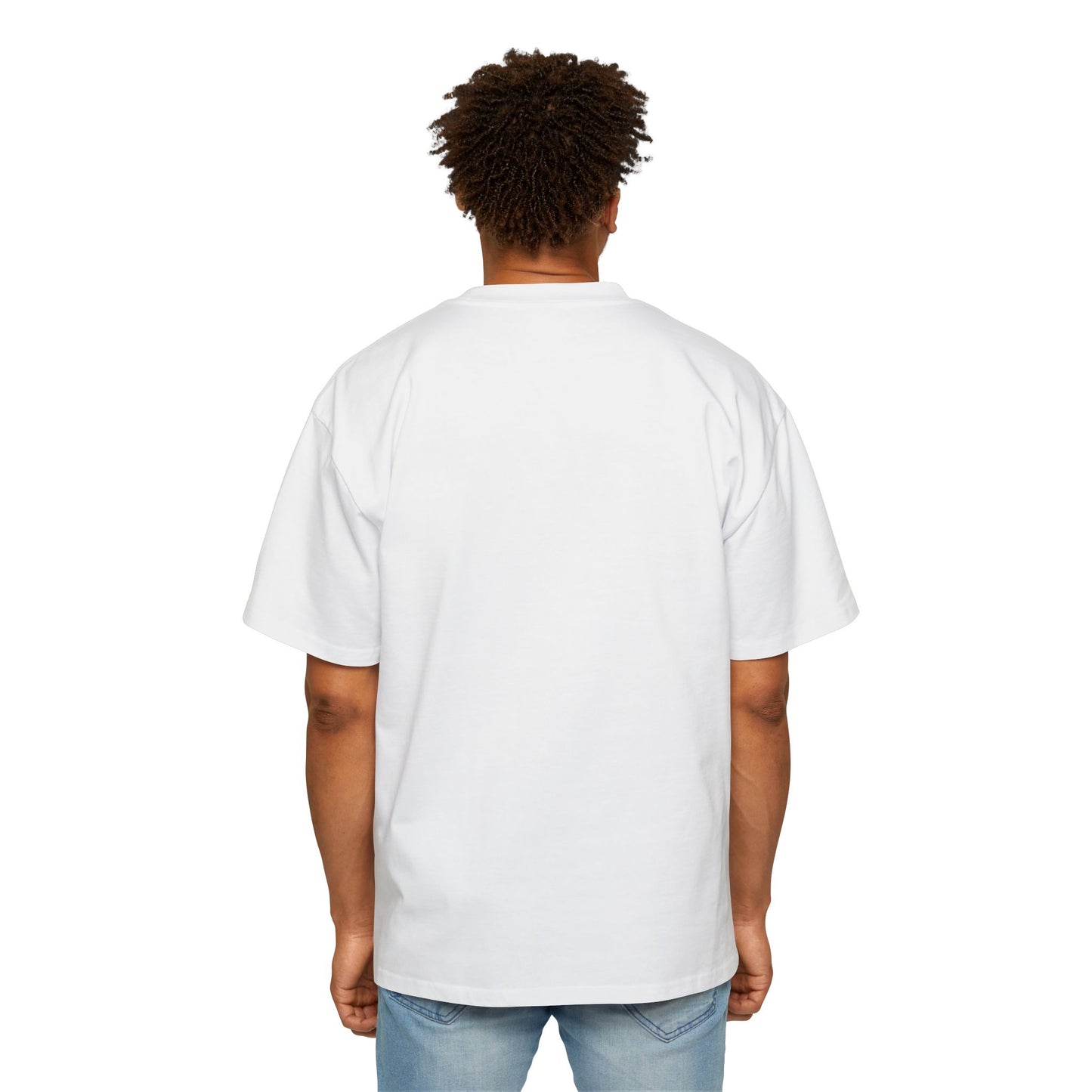 Men's Solid White Oversized Tee