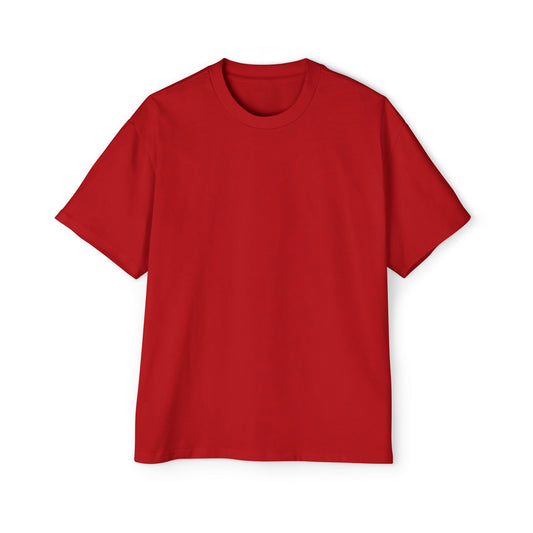 Men's Solid Red Oversized Tee