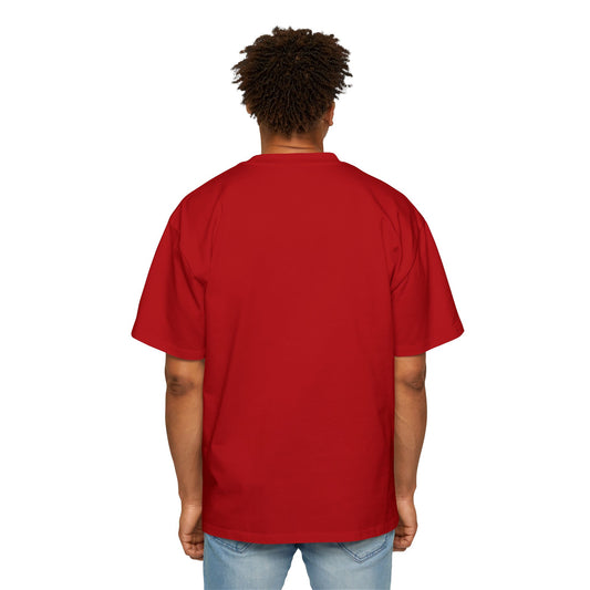 Men's Solid Red Oversized Tee
